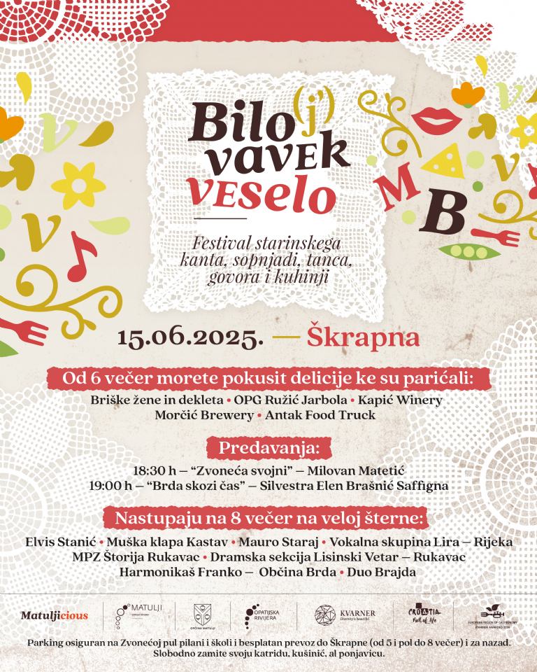 Festival starinskega kanta, sopnjadi, tanca, govora i kuhinji „ Bilo (j') vavek veselo“