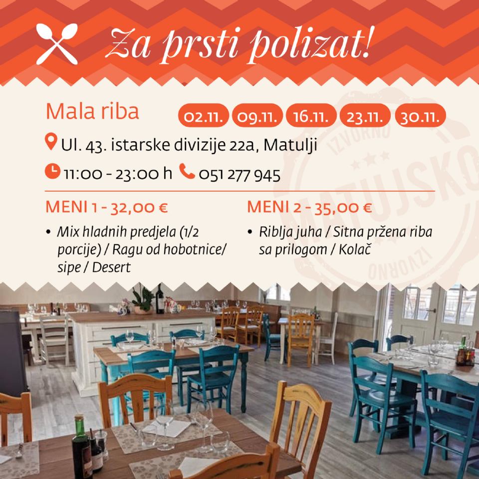 OKUSI MATULJICIOUSA - BISTRO MALA RIBA